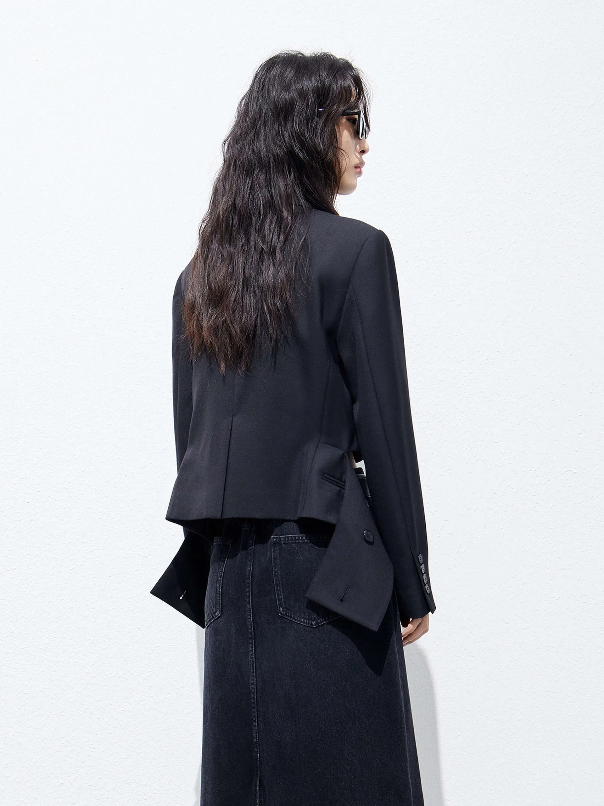 Deconstructed Hem Blazer