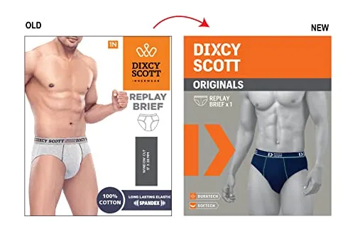 Dixcy Scott Men's Innerwear Regulart Fit Solid Brief (K1-PR47866_Denim, Deep Blue, Navy_M)(Colors and Prints May Vary)