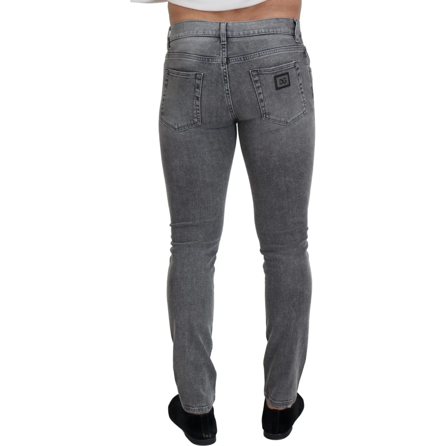 Dolce & Gabbana Chic Grey Washed Denim Pants