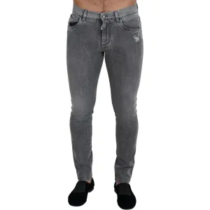 Dolce & Gabbana Chic Grey Washed Denim Pants