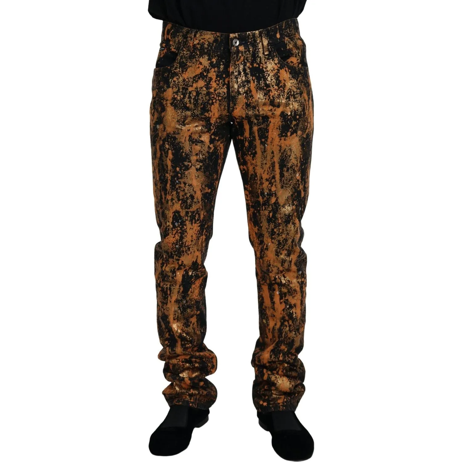 Dolce & Gabbana Golden Ash Cotton Denim Pants