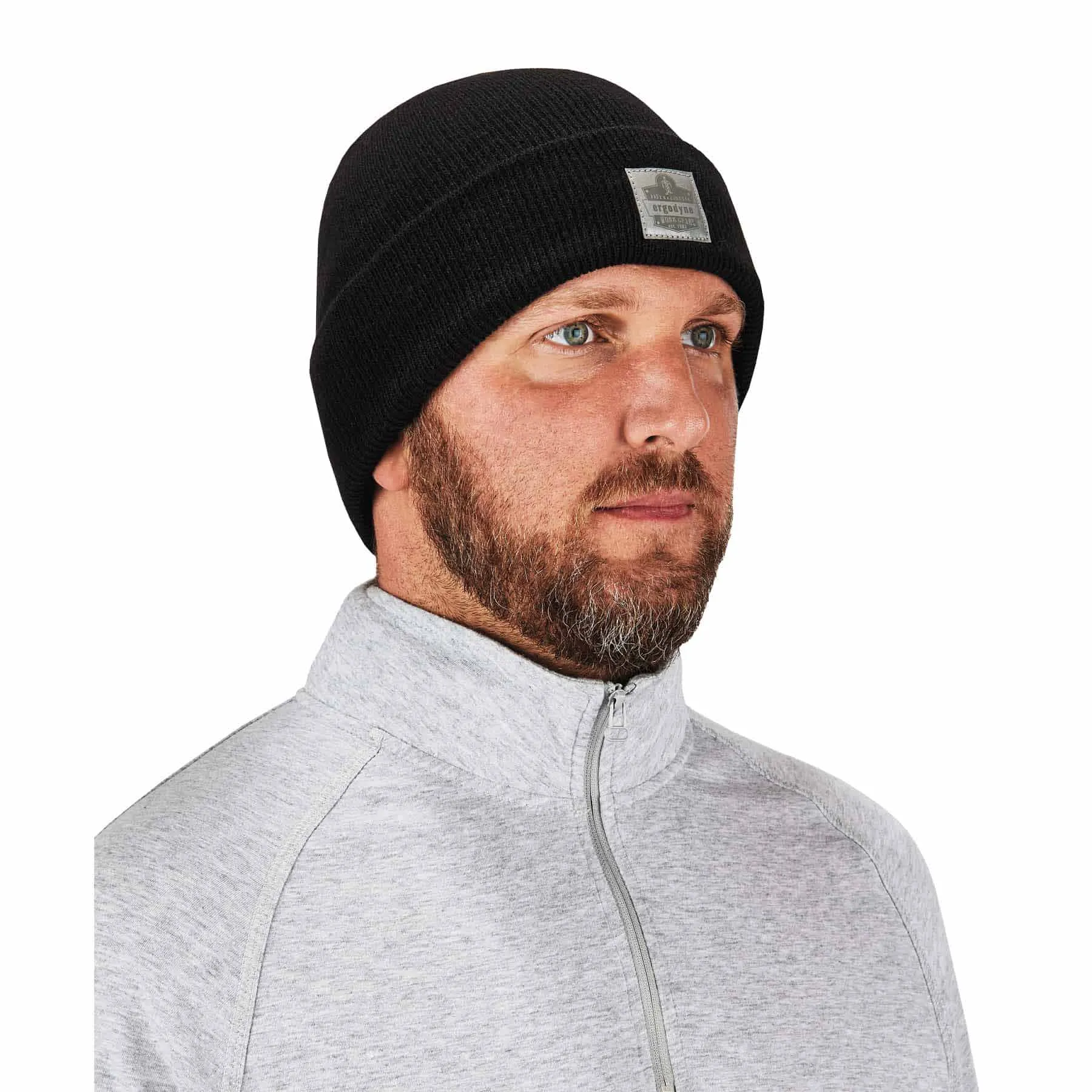 Ergodyne 16808 6806  Black Cuffed Rib Knit Beanie Hat