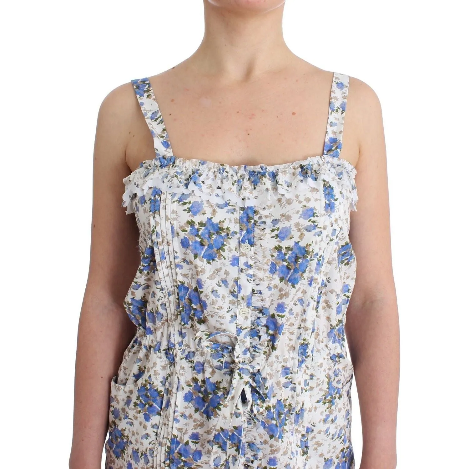 Ermanno Scervino Elegant Floral Sundress for Seaside Soirees