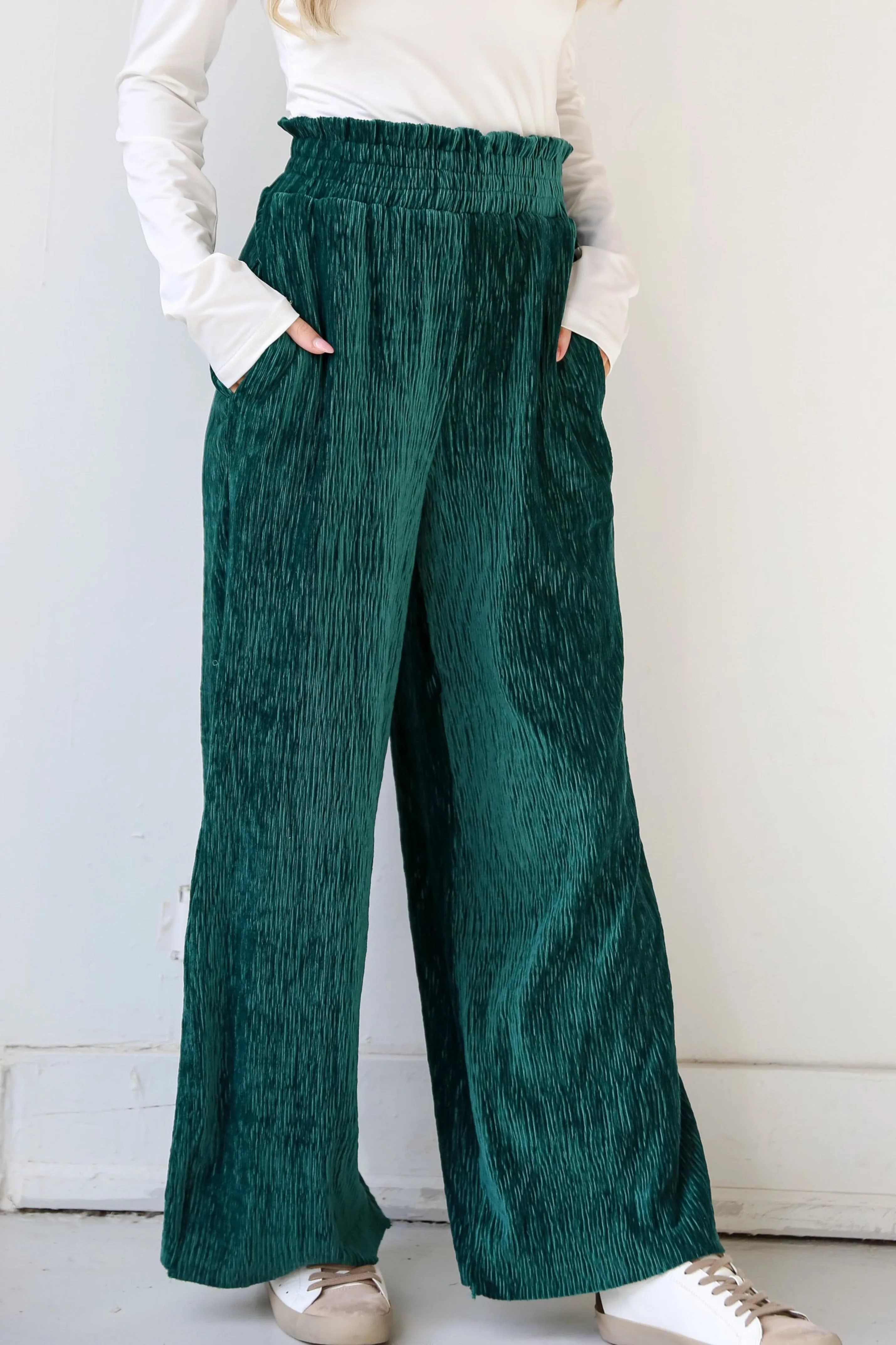 FINAL SALE - Flawless Behavior Velvet Plisse Pants - DU DEAL