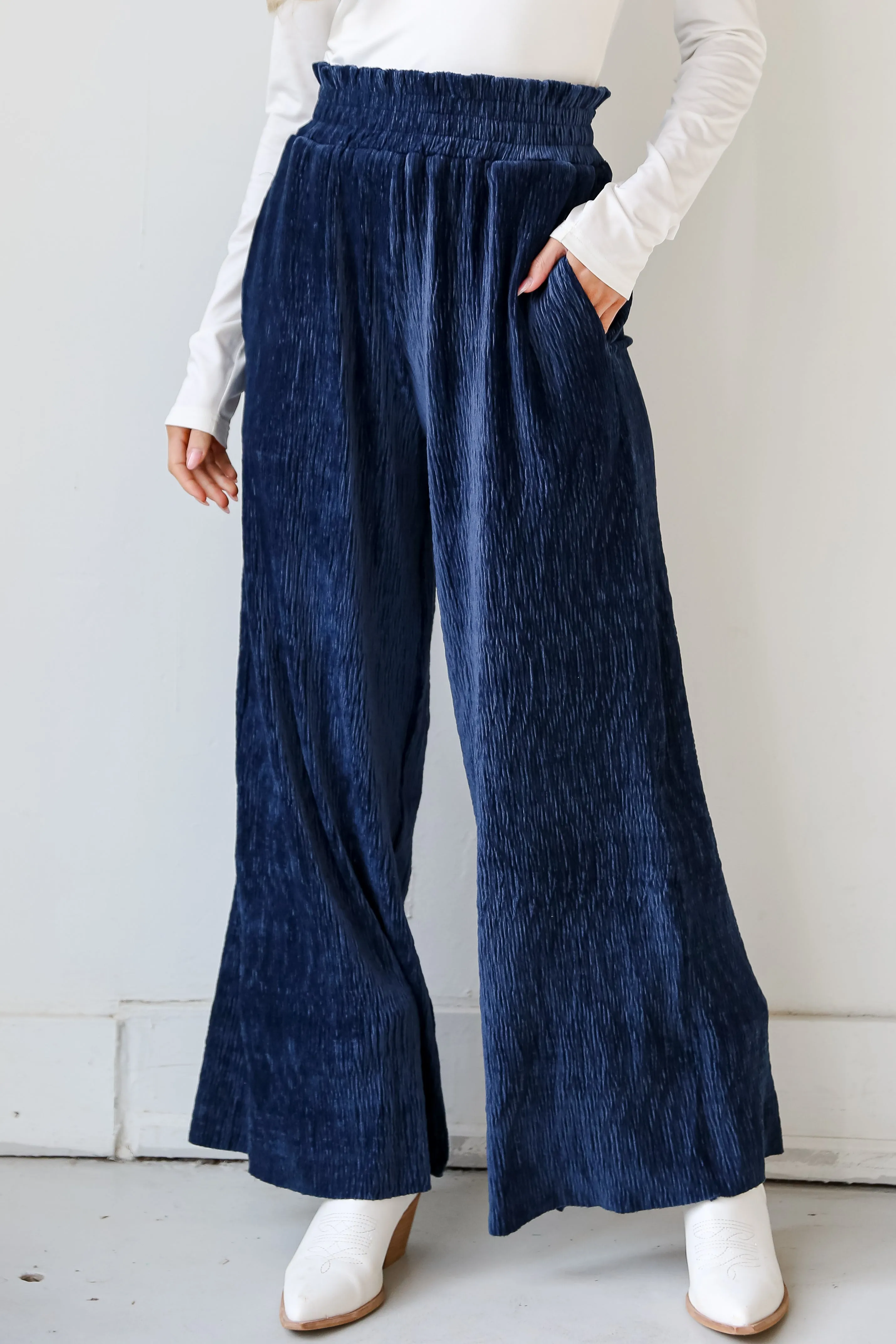 FINAL SALE - Flawless Behavior Velvet Plisse Pants - DU DEAL