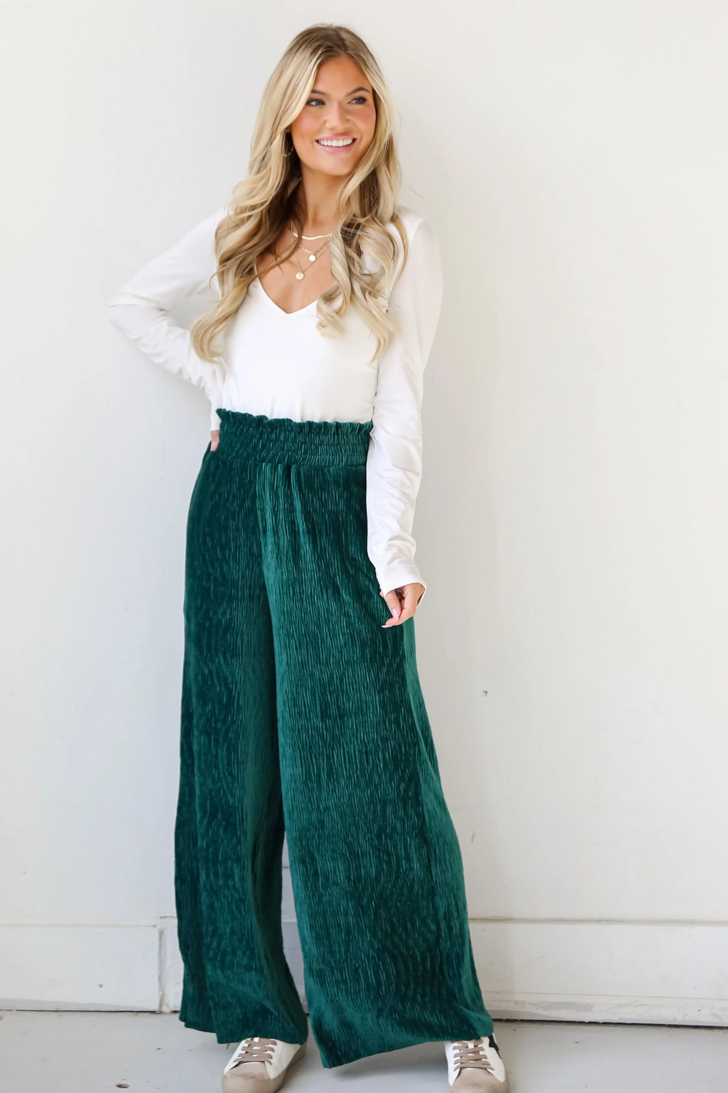 FINAL SALE - Flawless Behavior Velvet Plisse Pants - DU DEAL