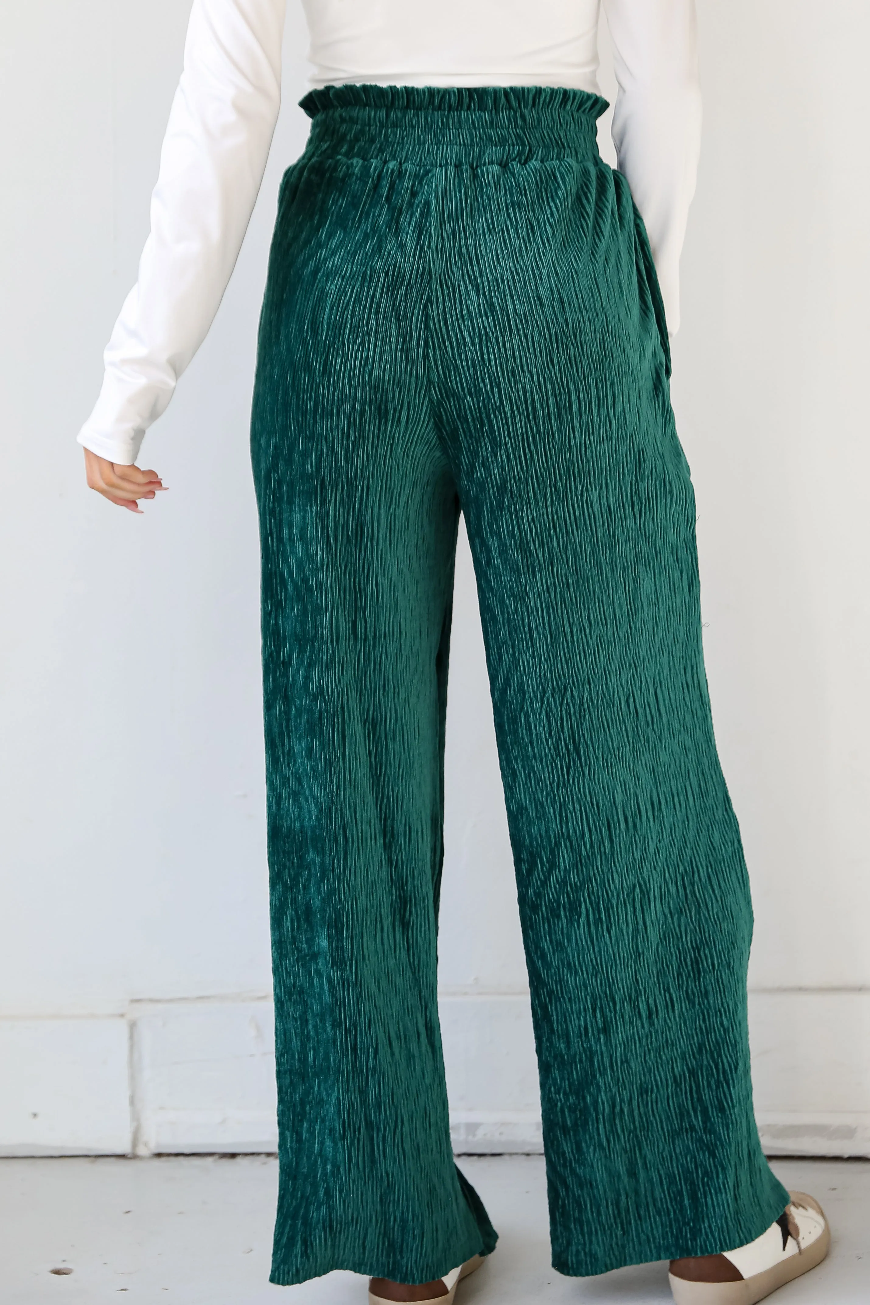 FINAL SALE - Flawless Behavior Velvet Plisse Pants - DU DEAL