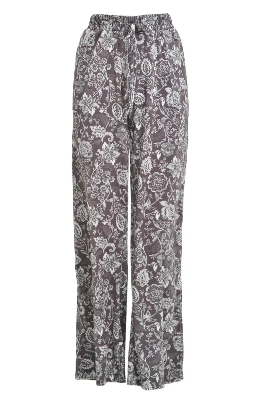 Floral Wide Leg Velvet Trouser