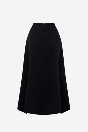 Frankie A-line Pleated Twill Ankle Length Skirt