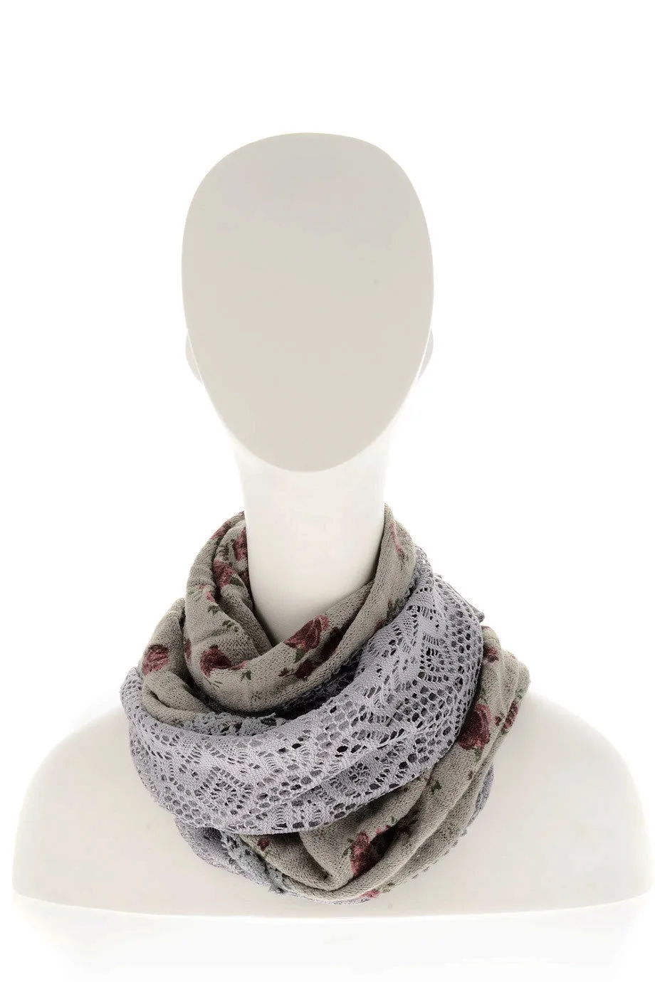 GABRIELA Grey Roses Scarf