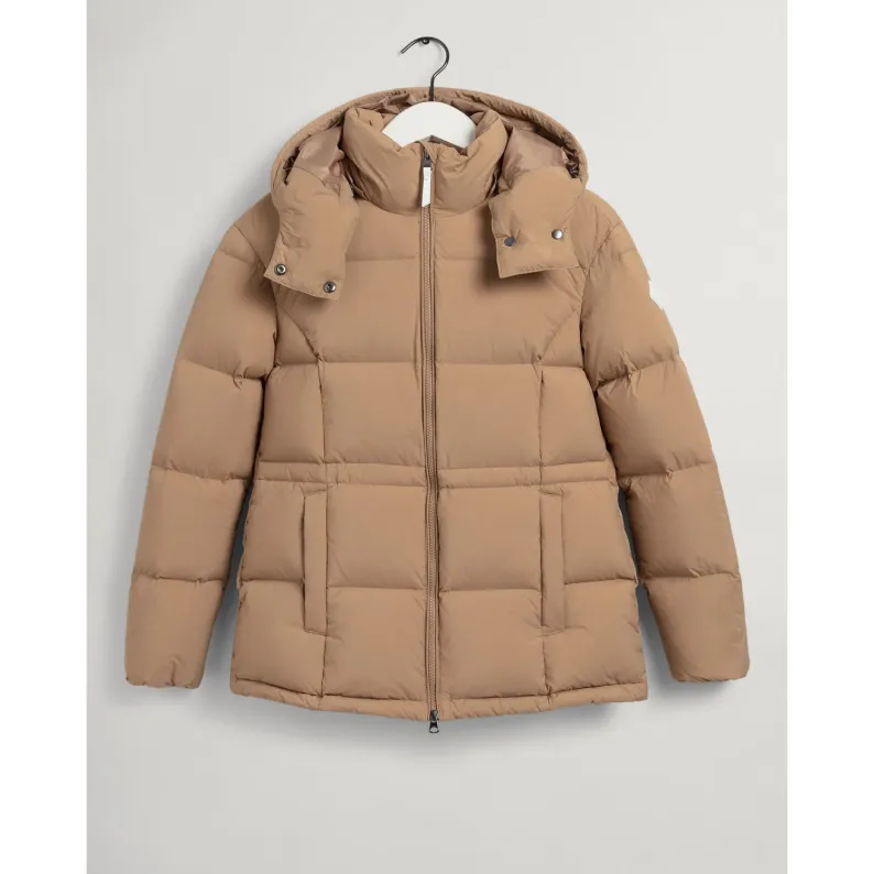 GANT Mid Length Down & Feather Coat - Warm Khaki 4700187