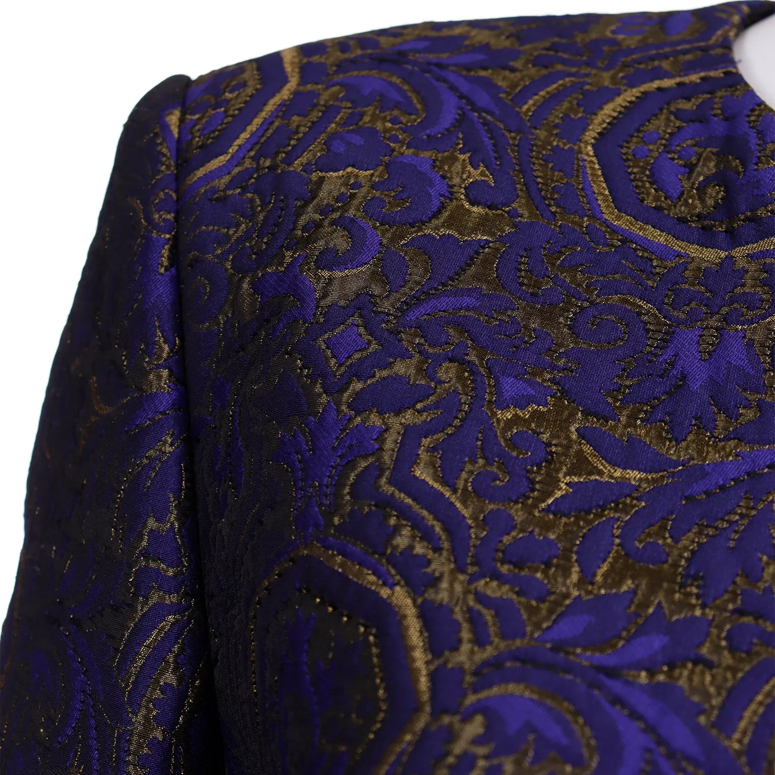 Genny Italy Vintage Purple Jacquard Jacket & Skirt Suit