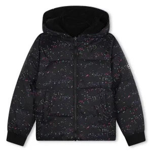 Girls Black Reversible Puffer Coat