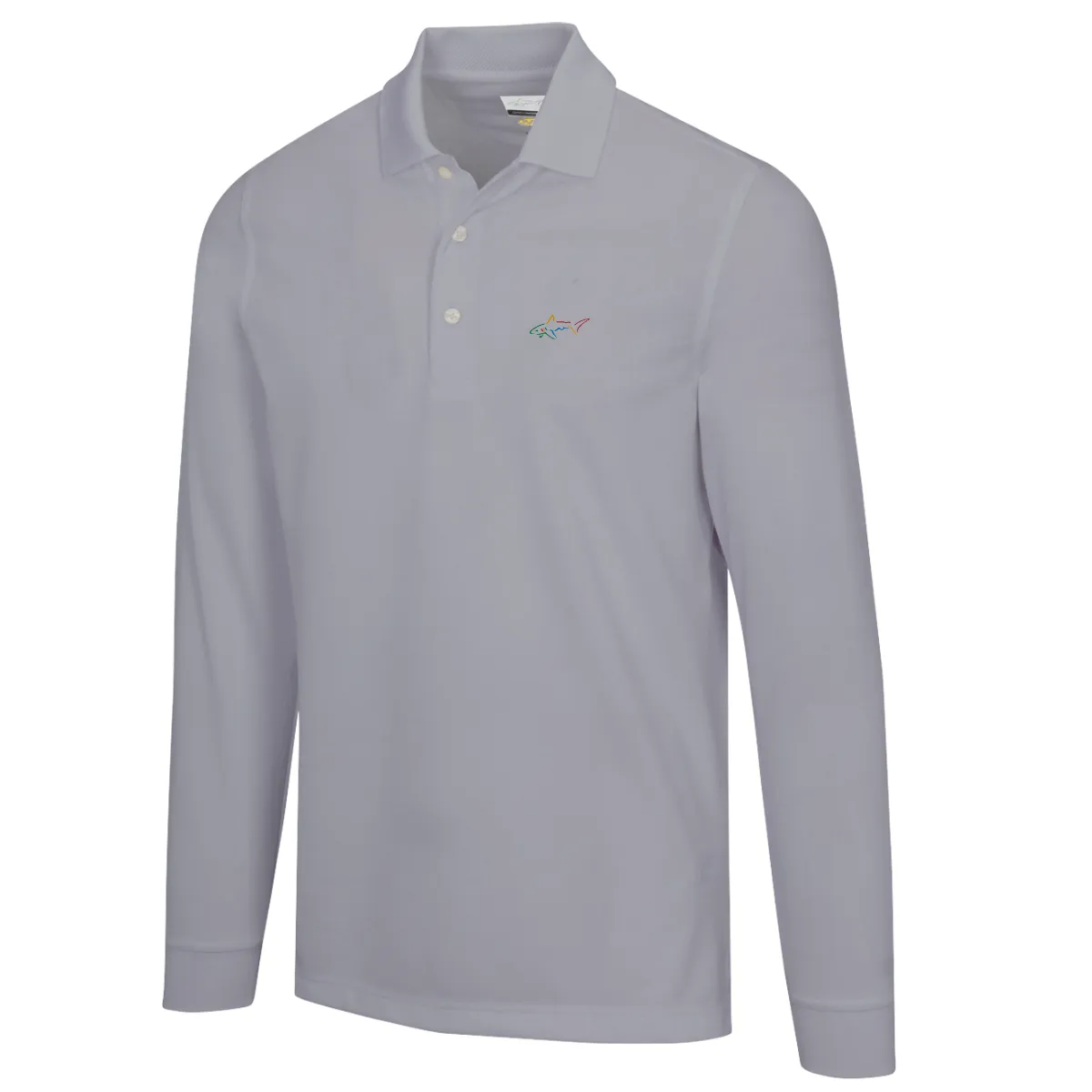 Greg Norman Long Sleeve Pique Shark Polo T-Shirt (US Size)