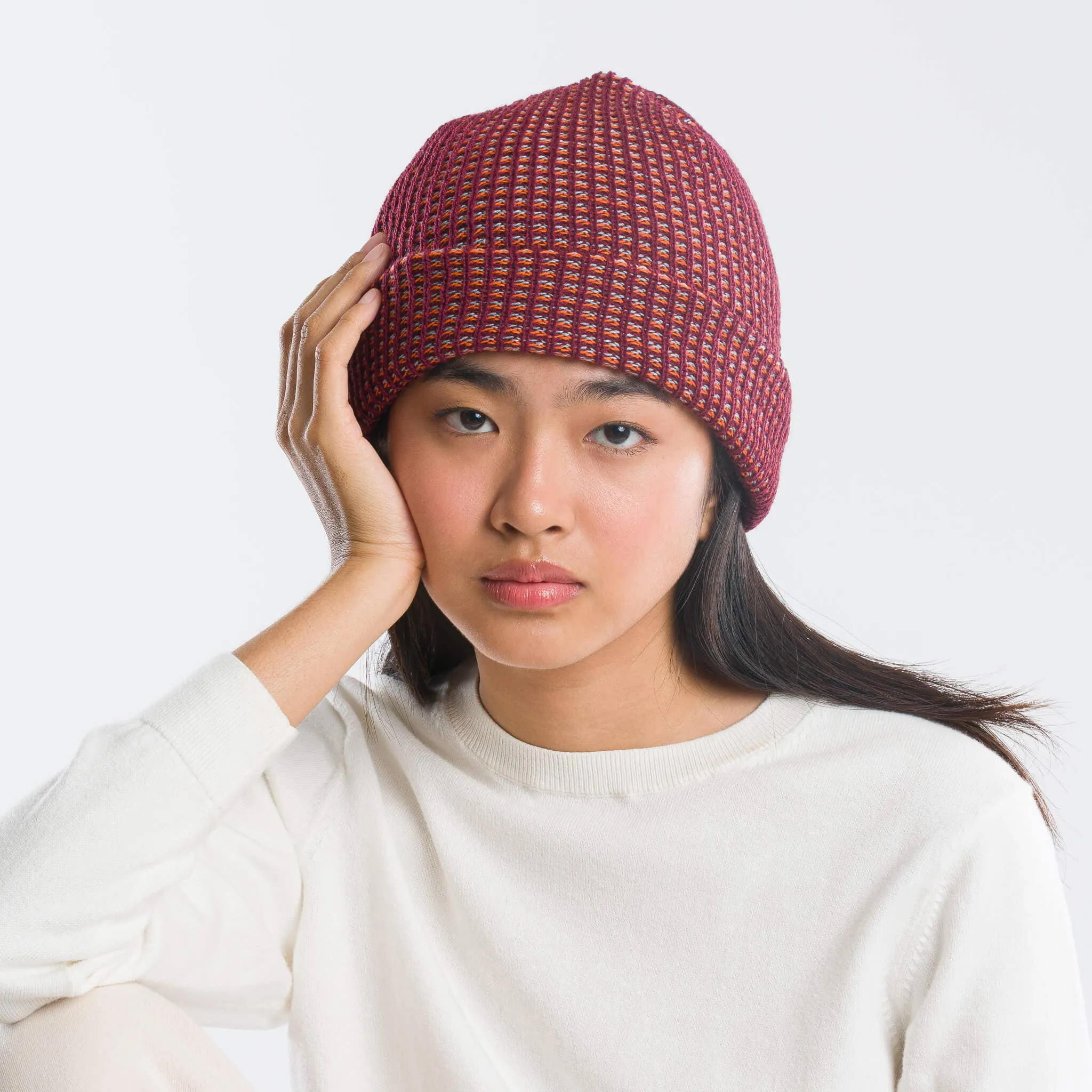 Grid Knit Beanie - Cobalt