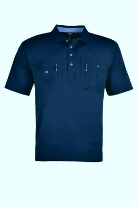 Hajo Stay Fresh Zip Pocket Blue Polo Blue