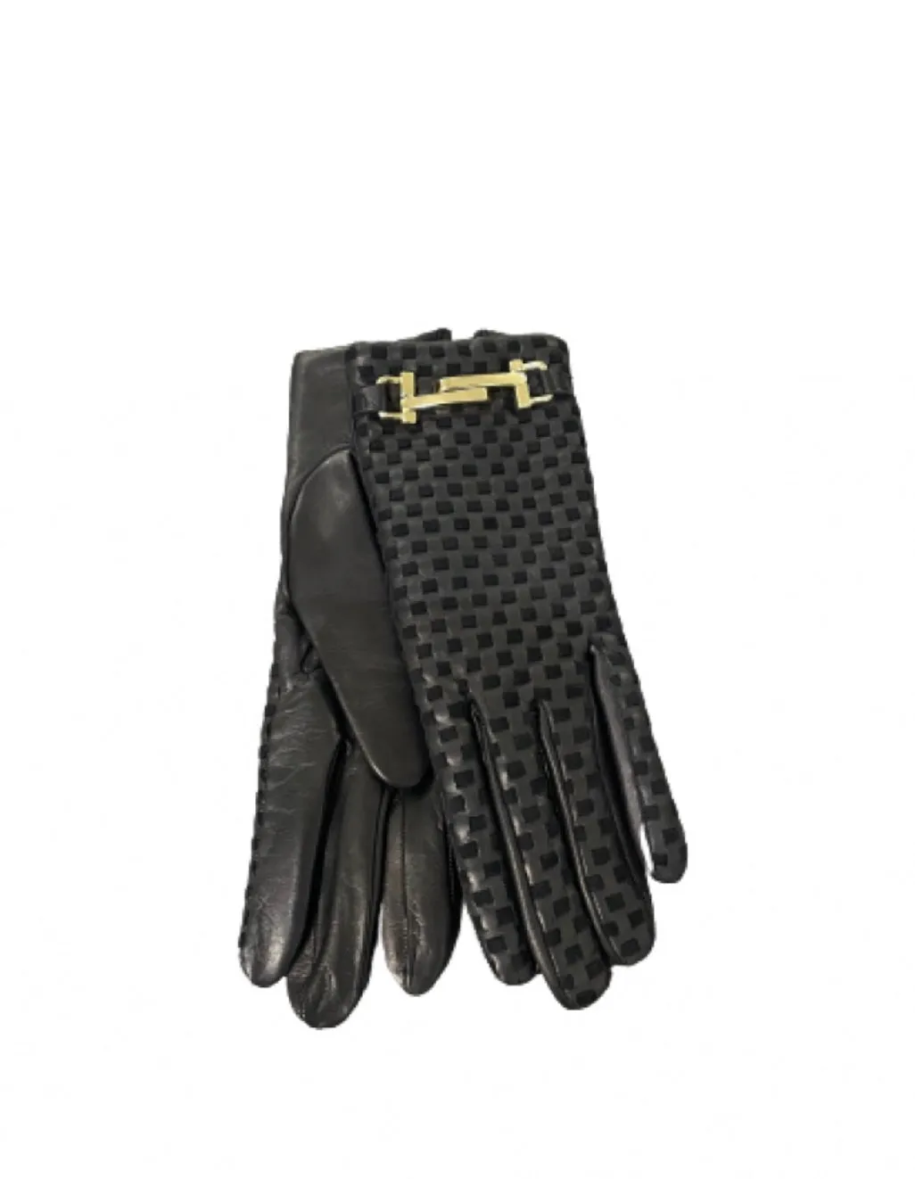 Hedi - Women's Cashmere Lined Leather Woven Gloves