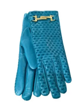 Hedi - Women's Cashmere Lined Leather Woven Gloves