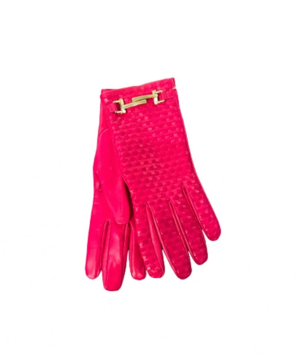 Hedi - Women's Cashmere Lined Leather Woven Gloves