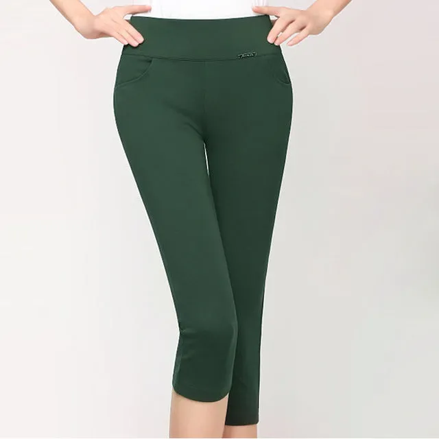 HEE GRAND 2017 New High Stretch Women Pants Cotton Ladies Pencil Pants High Waist Trousers Pantalon Femme Plus Size 4XL WKP268