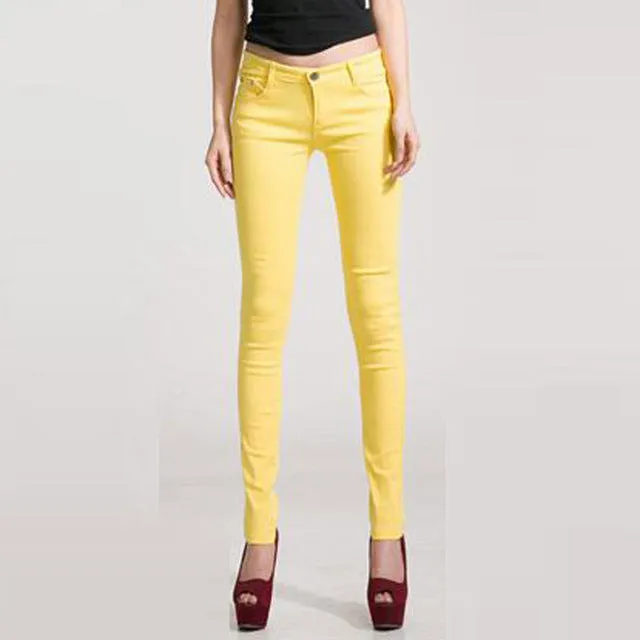 HEE GRAND Women's Candy Pants 2017 Pencil Jeans Ladies Trousers Mid Waist Full Length Zipper Stretch Skinny Women Pant WKP004