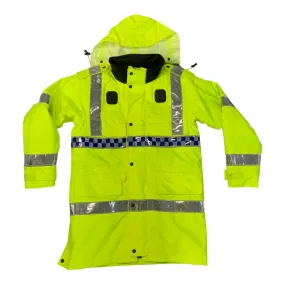 Hi Vis Jacket Waterproof Rain Coat Security Events Traffic Dog Handler HVPC19B