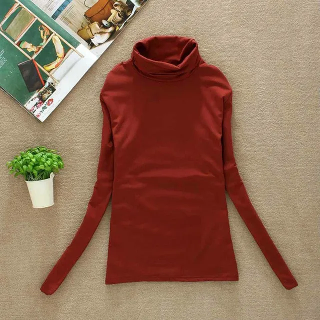 High Quality Autumn Winter Sweater Women Wool Turtleneck Pullovers