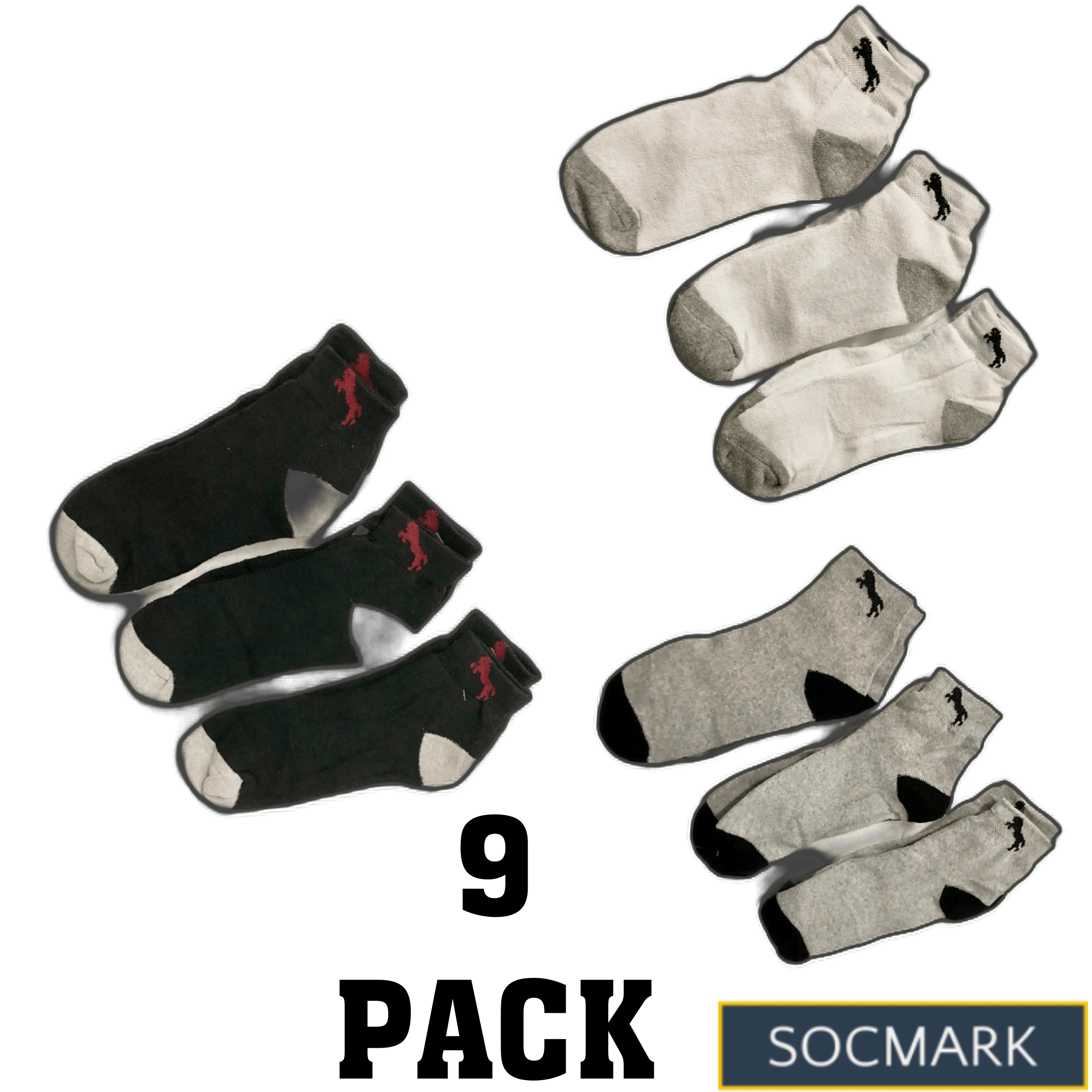 High-Quality Men's Cotton Thermal Socks 9-Pack (Sizes 9-11, 10-13) - Winter Warmth