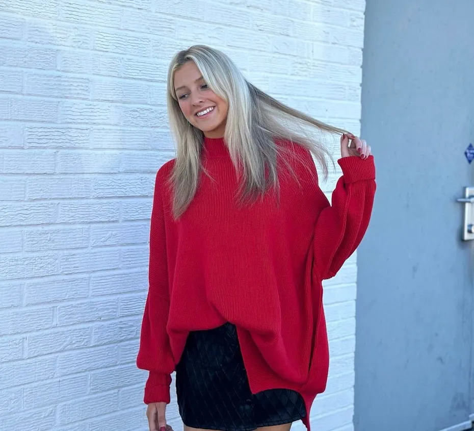 Holly Jolly Red Sweater top