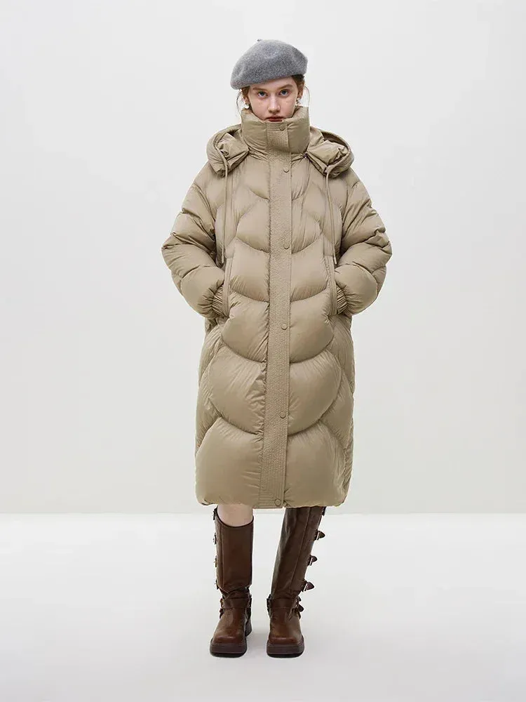 Hooded Long Thick Winter Khaki Temperament Detachable Cozy Warm Stylish Coat