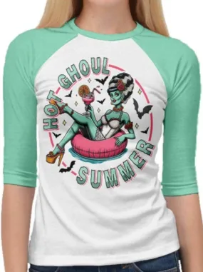 Hot Ghoul Summer 3/4 Raglan Tshirt