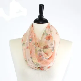 IN6030 Flower Print Infinity Scarf