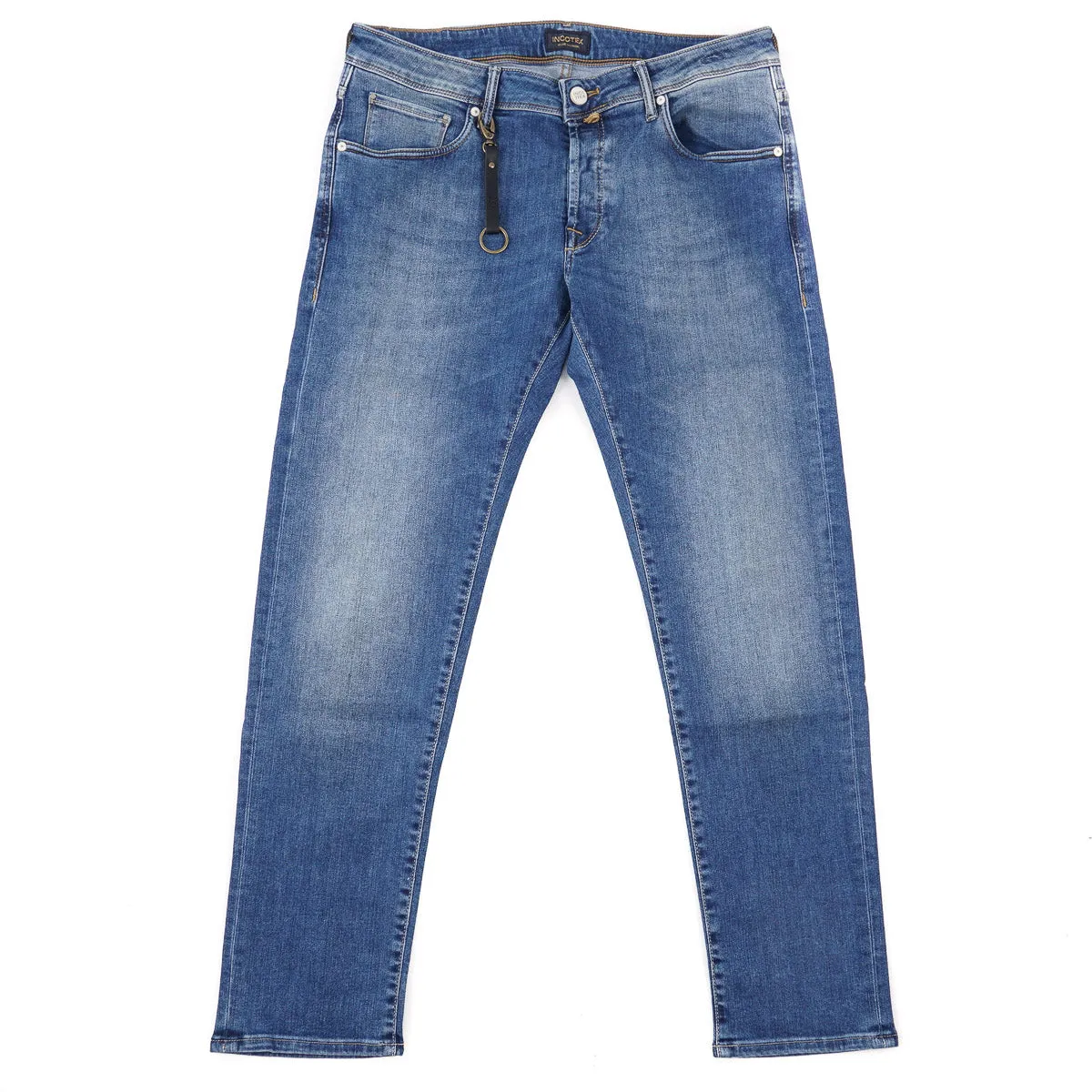 Incotex Slim-Fit Medium Blue Denim Jeans