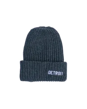 Ink Detroit Basic Detroit Lumberjack Knit Beanie with Cuff - Charcoal Grey