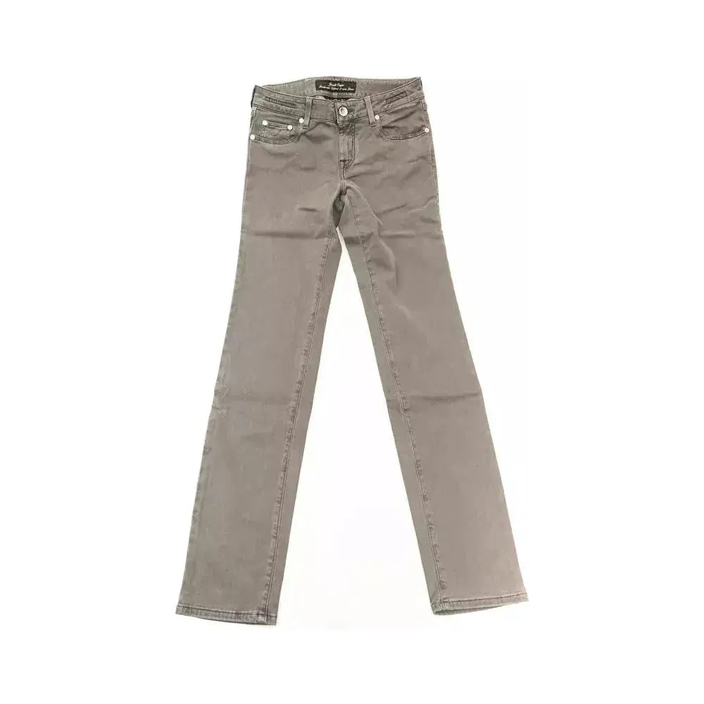 Jacob Cohen Gray Cotton-Blend Women Jeans