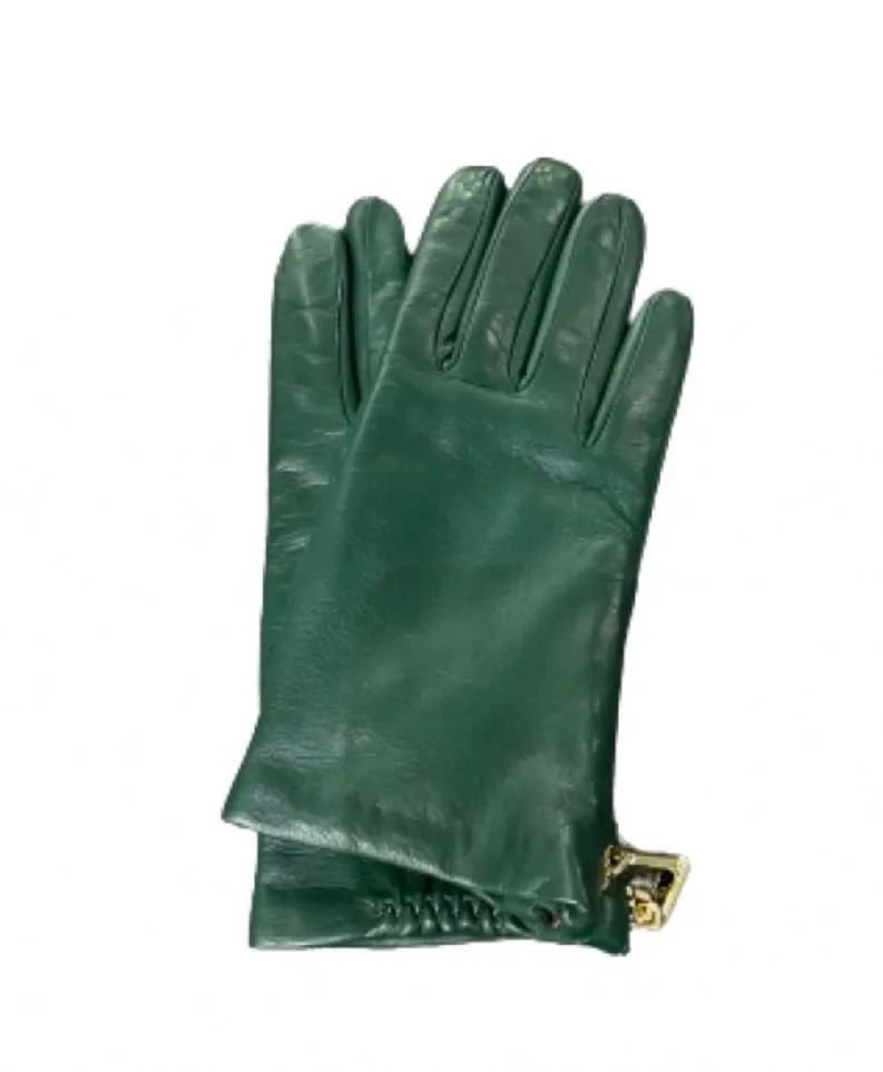 Jacqueline Backzip-Women's Cashmere Lined Leather Gloves with Zip Cuff