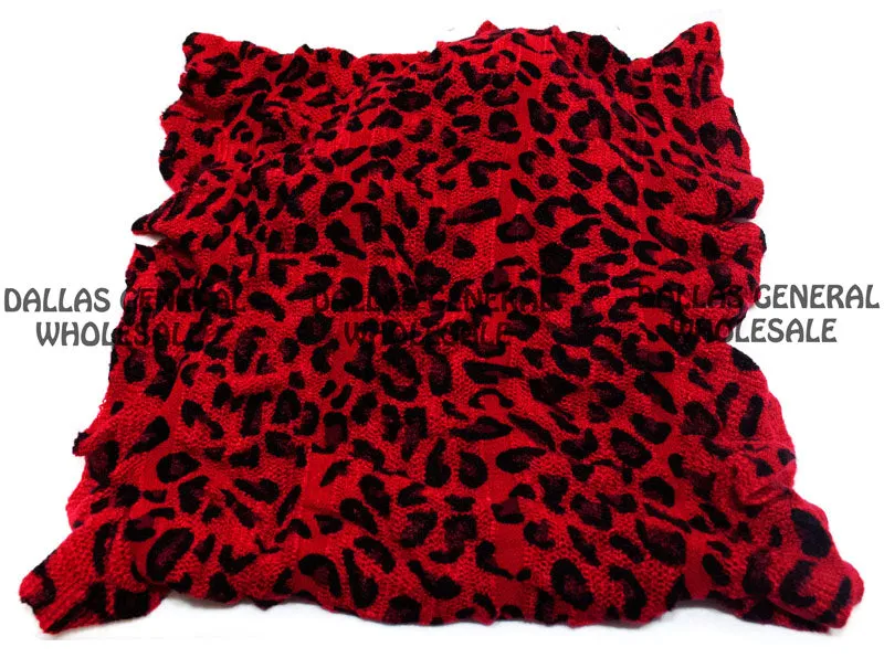 Ladies Cheetah Animal Printed Knitted Warm Infinity Circle Scarf Wholesale