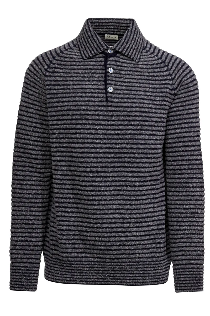 Lake Striped Polo Sweater