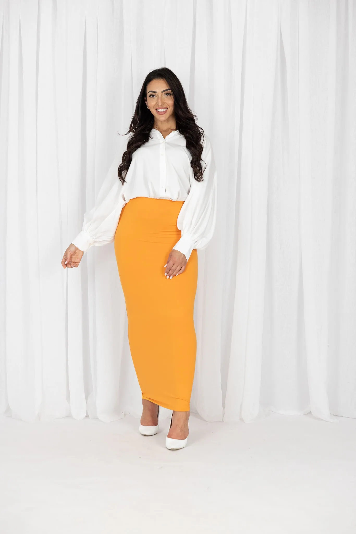 Lined Jersey Pencil Skirt