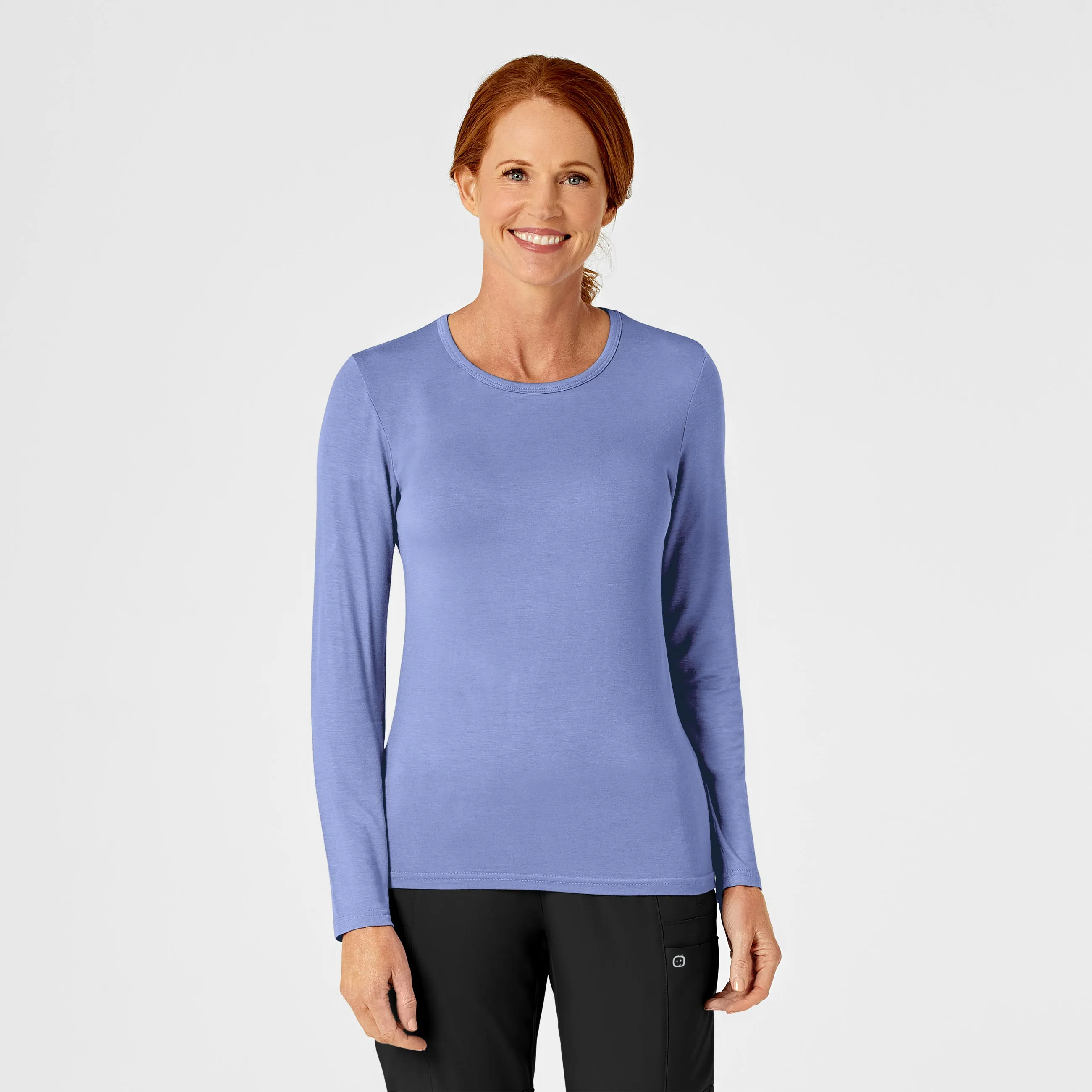 Long Sleeve Silky Tee - Ceil Blue