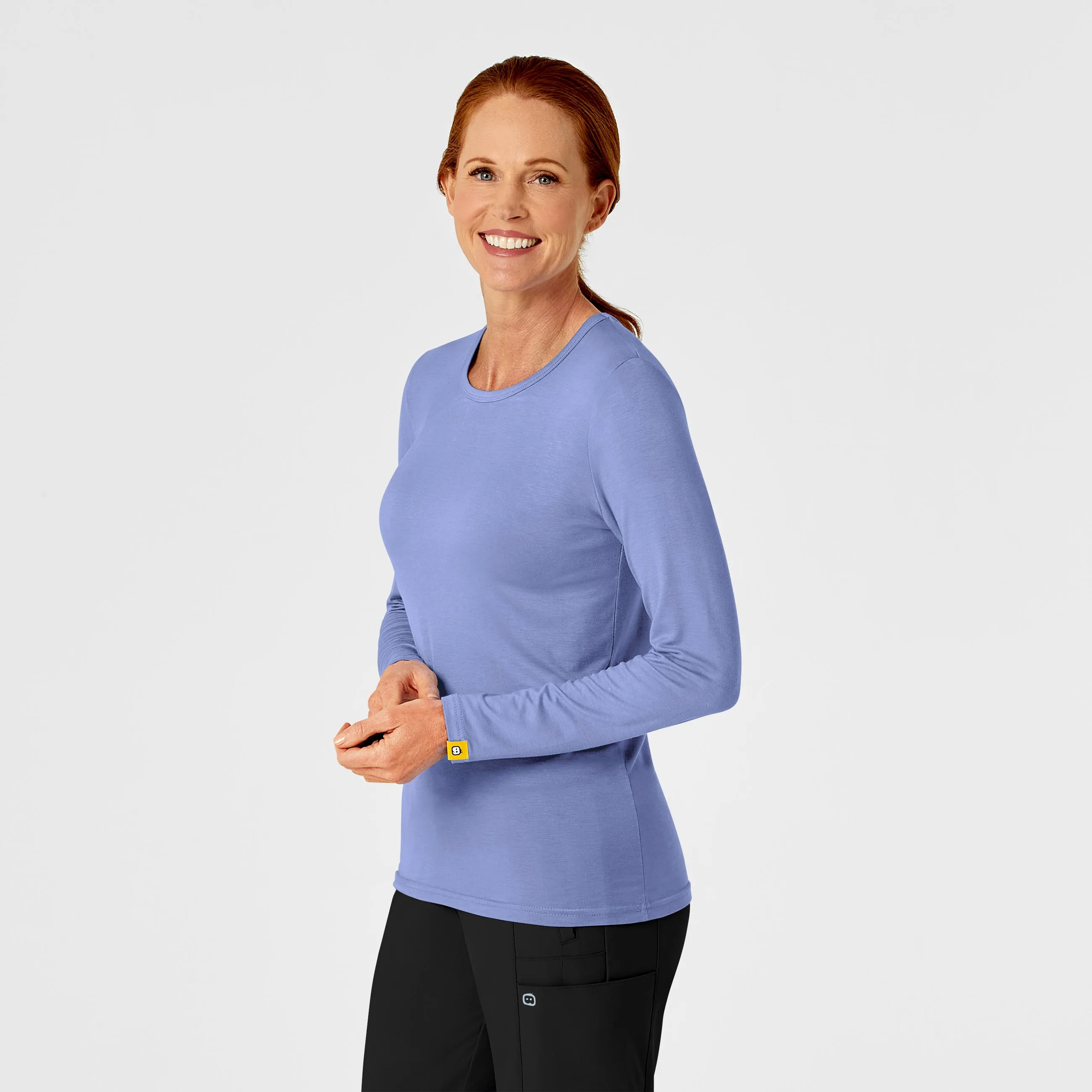 Long Sleeve Silky Tee - Ceil Blue