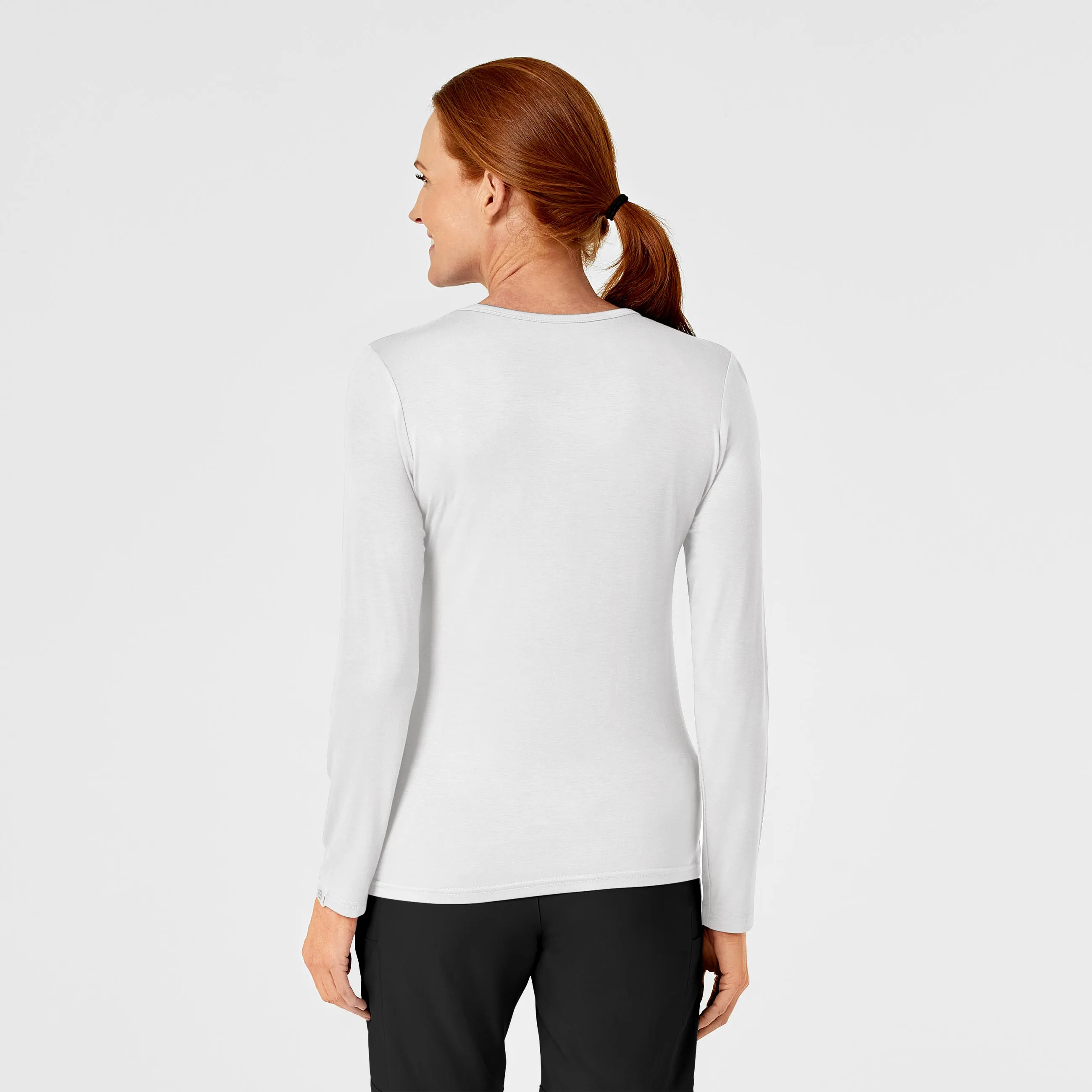 Long Sleeve Silky Tee - White