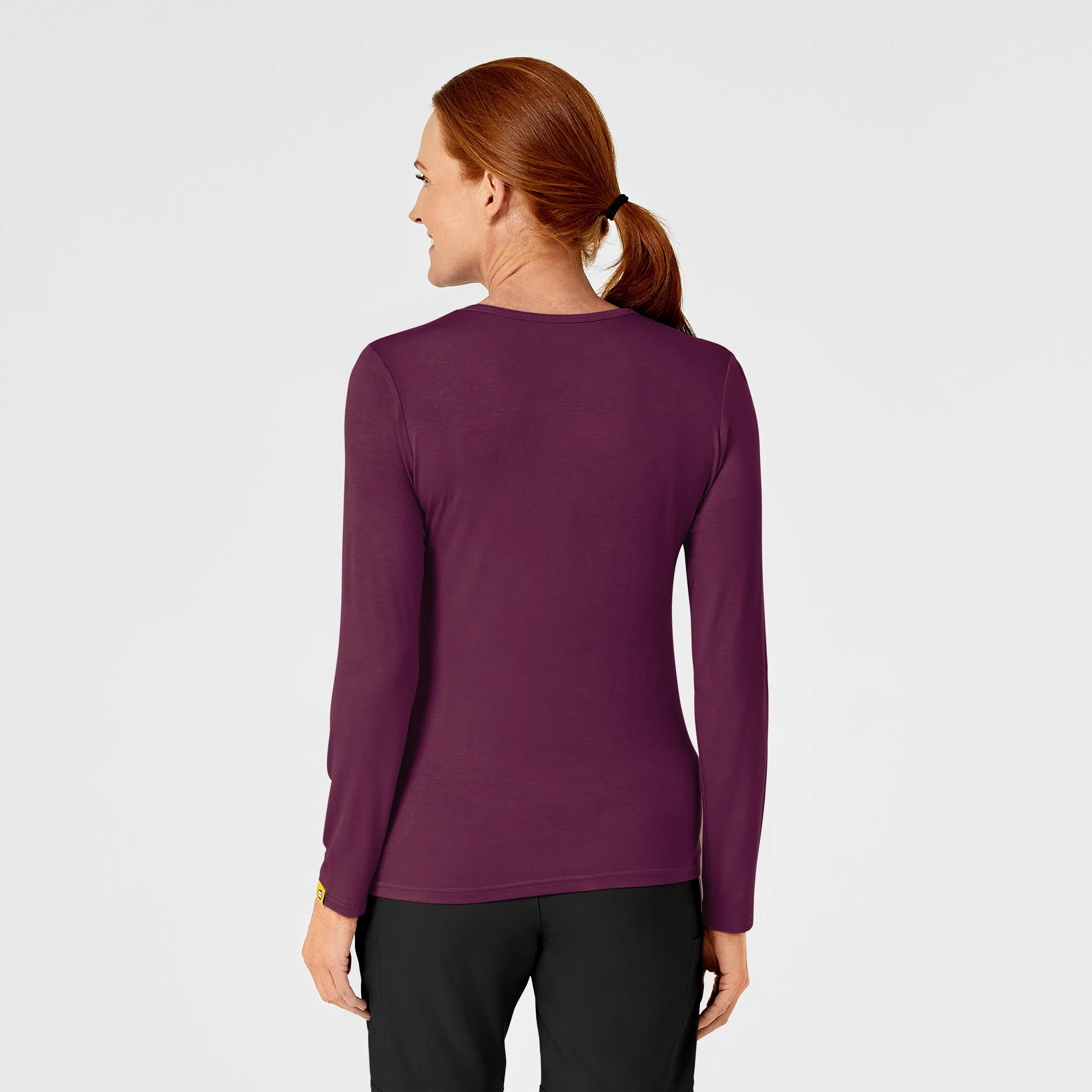 Long Sleeve Silky Tee - Wine