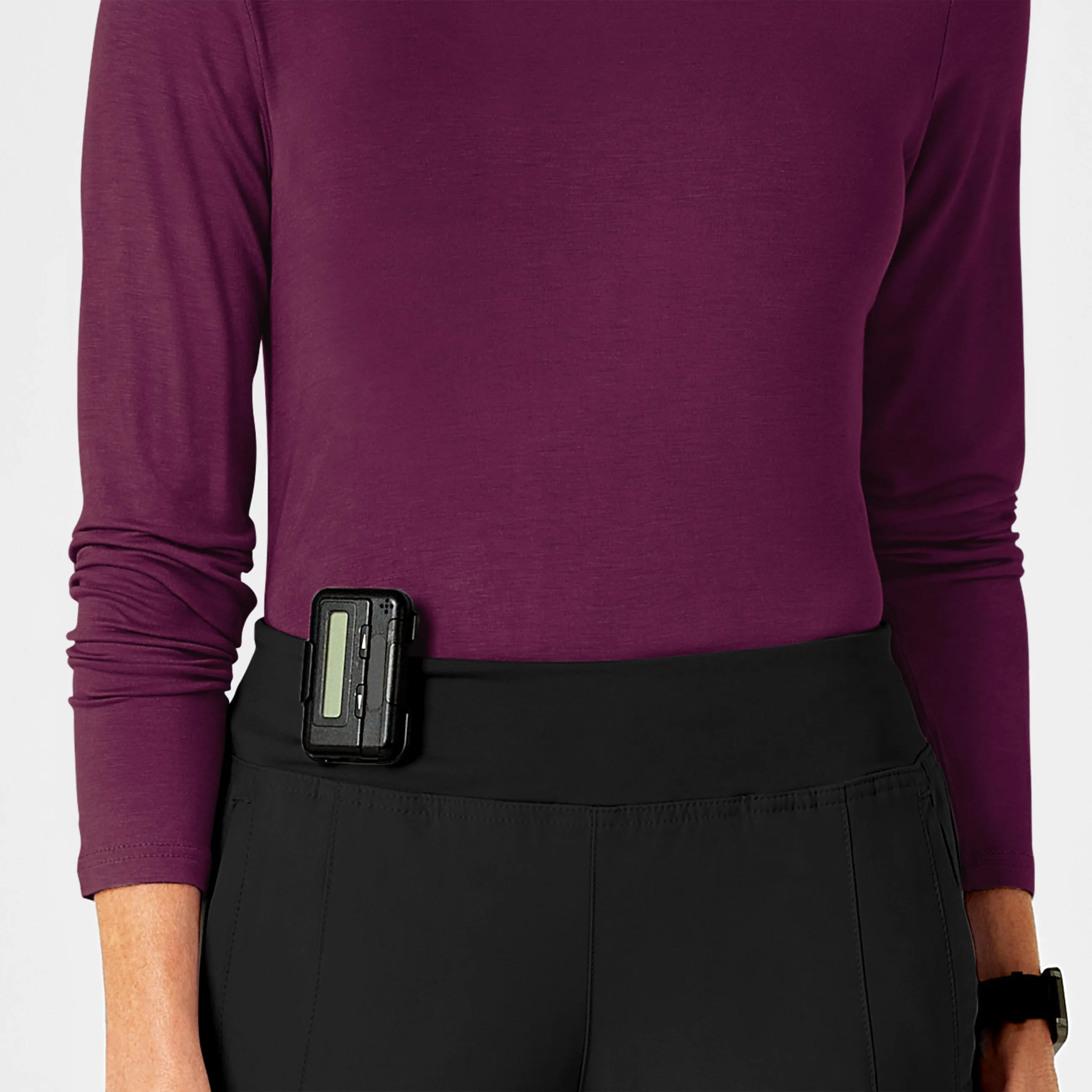 Long Sleeve Silky Tee - Wine