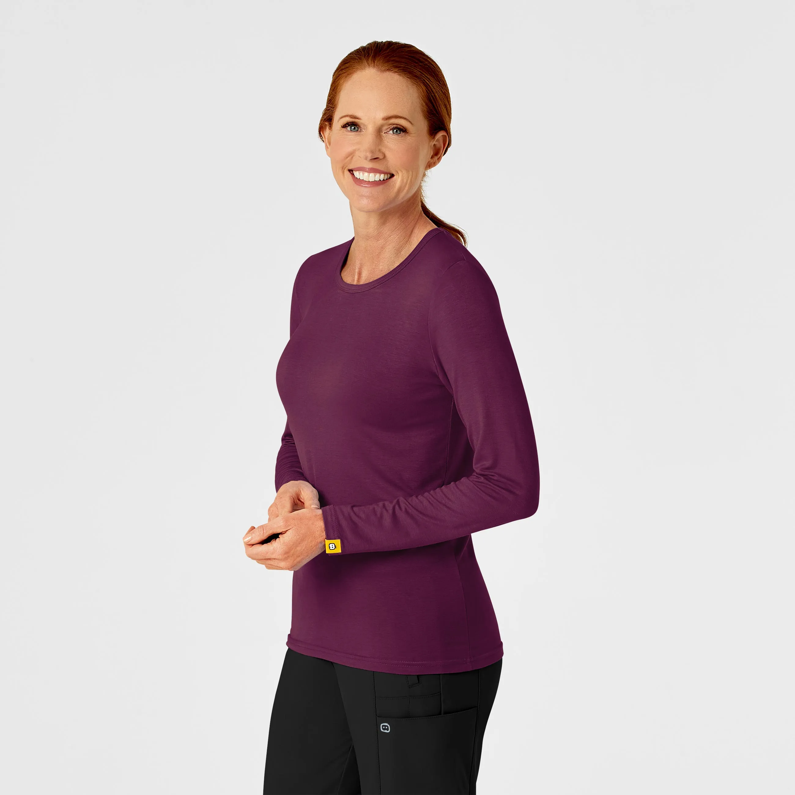 Long Sleeve Silky Tee - Wine