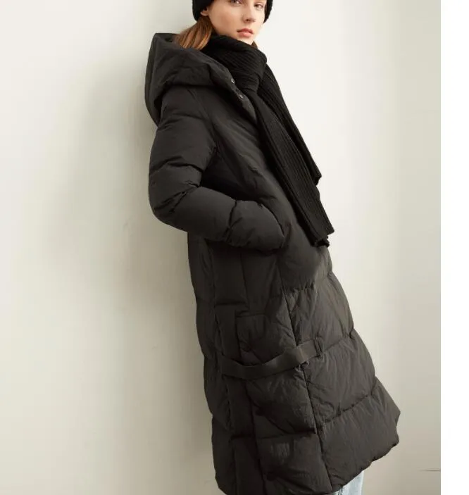 Long Women Winter Loose Plus size Side Pockets Down Jacket Women Down Coats