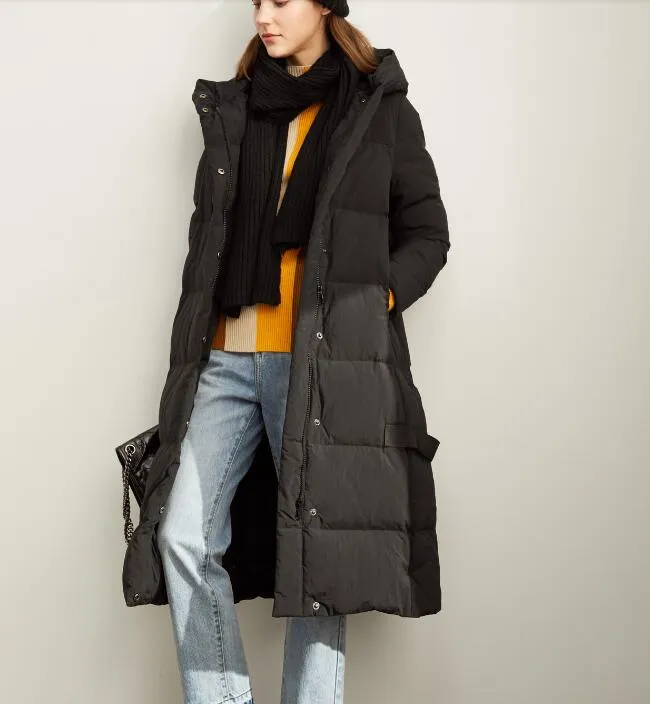 Long Women Winter Loose Plus size Side Pockets Down Jacket Women Down Coats