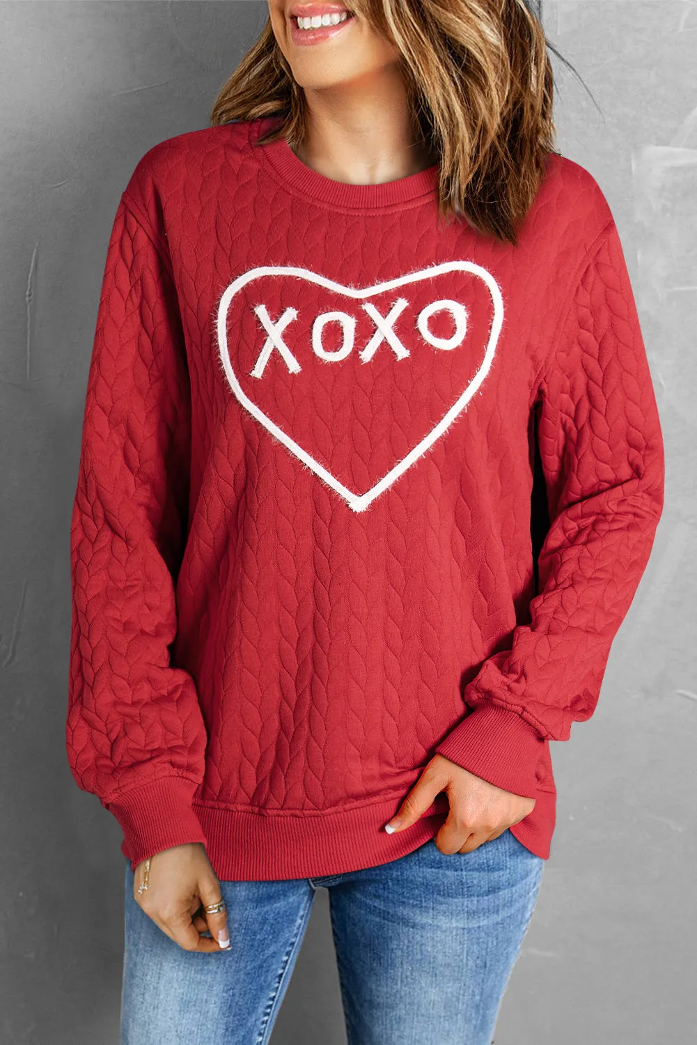 Love Heart XOXO Chenille Sweatshirt