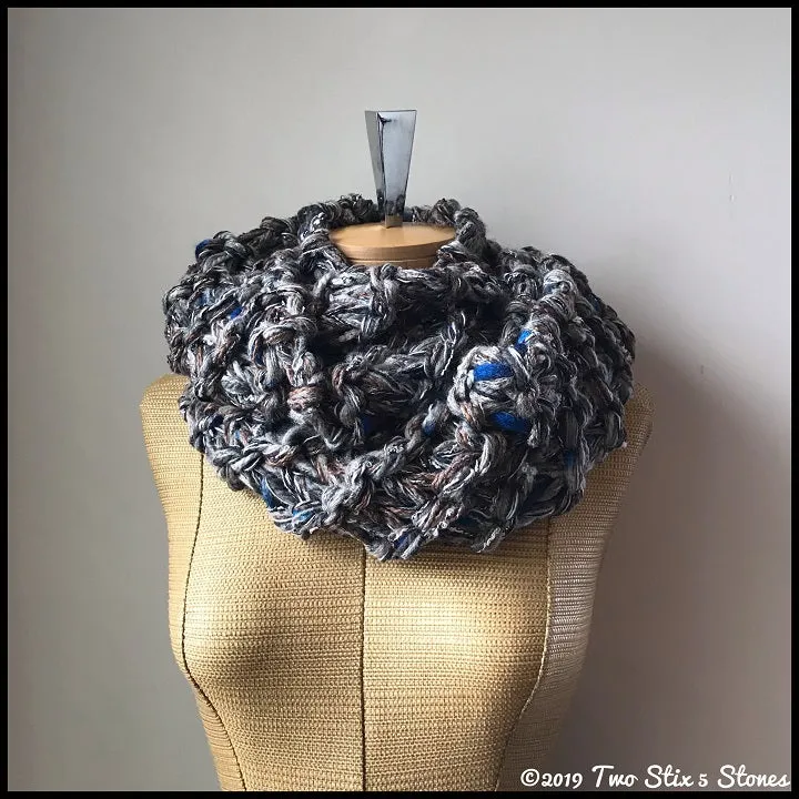 Luxe Grey Tweed Infinity Scarf