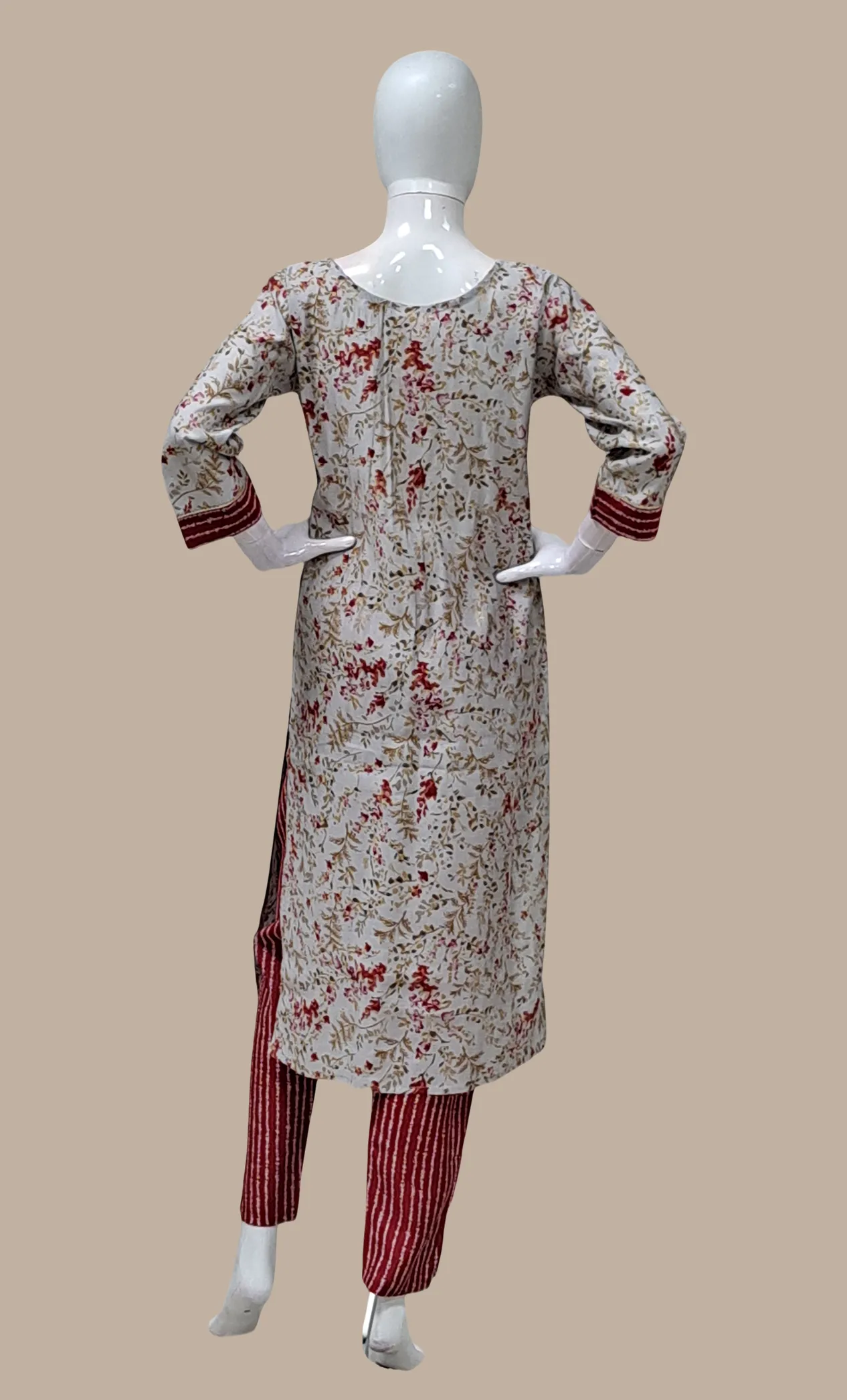 Maroon Printed Punjabi